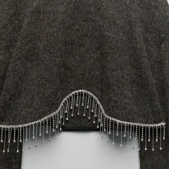 Zara JEWEL SOFT SWEATSHIRT New - Picture 3 of 6